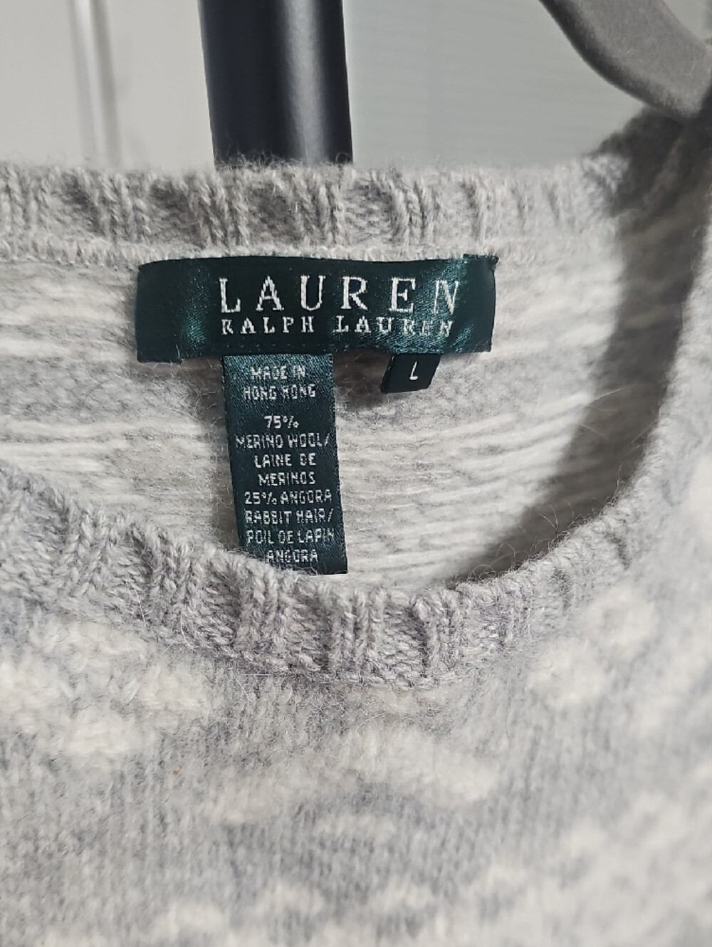 Lauren Ralph Lauren  Wool And Angora Fair Isle Crewneck Sweater - Picture 4 of 4